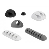 DeLOCK Porte-câble Kit combiné, Support Blanc/gris, 6 pièces