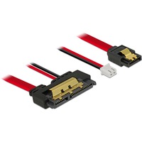 DeLOCK SATA 6 Gb/s 7 pin + 2 pin power female > SATA 22 pin , Adaptateur Noir/Rouge, 85238, 0,1 mètres