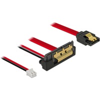DeLOCK SATA 6 Gb/s 7 pin + 2 pin power female > SATA 22 pin , Adaptateur Noir/Rouge, 85239, 0,1 mètres