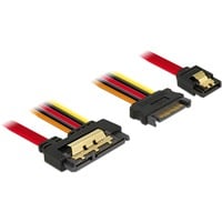 DeLOCK SATA 7 broches + 15 broches > SATA 22 broches, Adaptateur Noir/Rouge, 0,3 mètre