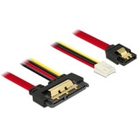 DeLOCK SATA 7 broches + disquette 4 broches alimentation femelle > SATA 22 broches, Adaptateur Noir/Rouge, 85234, 0,3 mètre
