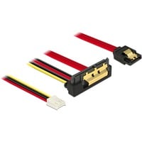 DeLOCK SATA 7 broches + disquette 4 broches alimentation femelle > SATA 22 broches, Adaptateur Noir/Rouge, 85235, 0,3 mètre