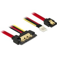 DeLOCK SATA 7 broches + disquette 4 broches alimentation mâle > SATA 22 broches, Adaptateur Noir/Rouge, 85232, 0,3 mètre