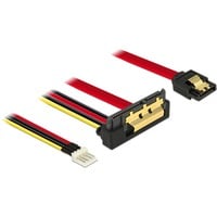 DeLOCK SATA 7 pin + Floppy 4 pin power male > SATA 22 pin, Adaptateur Noir/Rouge, 85233, 0,3 mètres