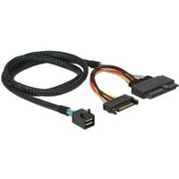 DeLOCK SFF-8643 mâle > U.2 SFF-8639 femelle + connecteur d'alimentation SATA, Adaptateur Noir, 0,75 mètre