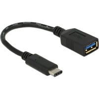 DeLOCK SuperSpeed USB-C 3.1, Gen 1 mâle > USB-A femelle, Adaptateur Noir, 0,15 mètre