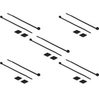 DeLOCK Support de serre-câbles 20 x 20 mm avec serre-câbles L 200 x L 2,5 mm Noir, 10 pièces
