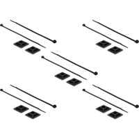 DeLOCK Support de serre-câbles 25 x 25 mm avec serre-câbles L 300 x L 4,8 mm Noir, 10 pièces