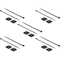 DeLOCK Support de serre-câbles 30 x 30 mm avec serre-câbles L 200 x L 4,8 mm Noir, 10 pièces