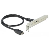 DeLOCK Support de verrouillage 1x USB-C, Câble Noir, 0,5 mètre