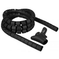 DeLOCK Tuyau spiralé avec outil d'insertion 2,5 m x 30 mm, Tuyau flexible de câble Noir