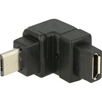 DeLOCK USB2.0Micro-B/USB2.0Micro-B Noir, Adaptateur Noir, USB 2.0 Micro-B, USB 2.0 Micro-B, Noir