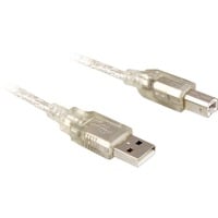DeLOCK USB-A 2.0 > USB-B, Câble Transparent,  0,5 mètres