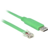 DeLOCK USB-A 2.0 mâle > 1x série RS-232 RJ45 mâle, Câble Vert, 1,8 mètre