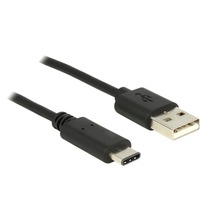 DeLOCK USB-C 2.0 > USB-A, Câble Noir, 1 mètre