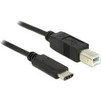 DeLOCK USB-C 2.0 > USB-B, Câble Noir, 1 mètre