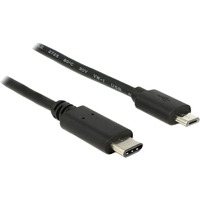 DeLOCK USB-C 2.0 > USB Micro-B, Câble Noir, 1 mètre