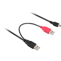 DeLOCK USB-C 2.0 > USB Mini-B, Câble en Y Noir/Rouge, 1 mètre
