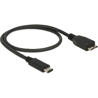 DeLOCK USB-C 3.1 > USB 3.1 micro-USB, Câble Noir, 0,5 mètre, USB 3.1 Gen 2