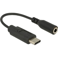 DeLOCK USB-C > 3.5 mm 4-pin, Adaptateur Noir, 0,14 mètres