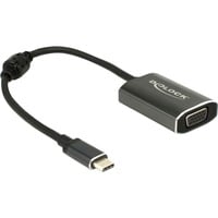 DeLOCK USB-C mâle > VGA femelle avec fonction PD, Adaptateur Gris foncé