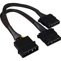 Sharkoon Adaptateur d'alimentation Y 4P Molex, 0,15 m, Câble en Y Noir