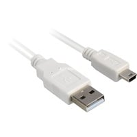 Sharkoon Câble USB 2.0 A -> USB Mini-B Blanc, 1,0 Mètre, double blindage