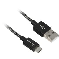 Sharkoon Câble USB 2.0, USB-A > micro-USB B Noir/gris, 0,5 mètre