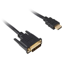 Sharkoon HDMI > DVI-D (18+1), Câble Noir, 1 mètre