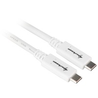 Sharkoon USB-C 3.2 > USB-C, Câble Blanc, 1 mètre
