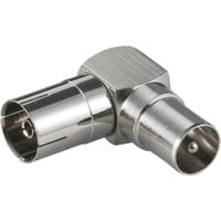 goobay Adaptateur d'angle 90° entre la prise coaxiale et la douille Argent