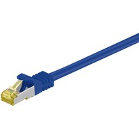 goobay Câble de raccordement RJ-45 S/FTP Cat.7 Bleu, 0,25 mètres, Câble brut