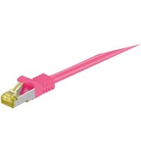 goobay Câble de raccordement RJ-45 S/FTP avec Cat.7 rose fuchsia, 10 mètres, câble brut
