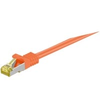 goobay Câble de raccordement RJ-45 S/FTP avec Cat.7 Orange, 1 mètre, câble brut