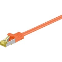 goobay Câble de raccordement RJ-45 S/FTP avec Cat.7 Orange, 10 mètres, câble brut