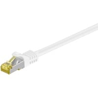 goobay Câble de raccordement RJ-45 S/FTP avec Cat.7 Blanc, 0,25 mètre