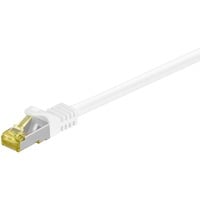 goobay Câble de raccordement RJ-45 S/FTP avec Cat.7 Blanc, 1,5 mètre, câble brut