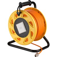goobay Câble de raccordement RJ-45 S/FTP avec Cat.7a Orange, 90 mètres, câble de rallonge