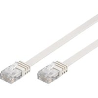 goobay Câble de raccordement RJ-45 U/UTP avec Cat.5e Blanc, 15 mètres, câble plat