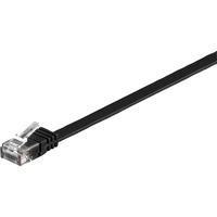 goobay Câble réseau RJ-45 U/UTP Cat.6 Noir, 5 mètres, câble plat