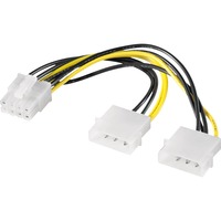 goobay PCIe > 2x 5,25", Câble Noir/Jaune, 0,15 mètres