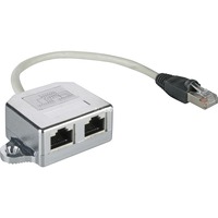 goobay Répartiteur de câbles RJ45 Cat.5 F/UTP T-Adaptateur Argent