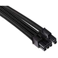 Corsair PCIe Type 4 Gen 4 Premium à gaine individuelle, Câble Noir, 65 centimètres, 2 pièces