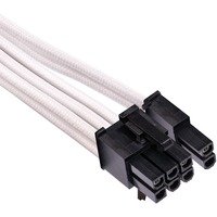 Corsair PCIe Type 4 Gen 4 Premium à gaine individuelle, Câble Blanc, 65 centimètres, 2 pièces
