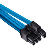 Corsair Premium Individually Sleeved PCIe Type 4 Gen 4, Câble en Y Bleu, 0,65 mètres, 2 pièces