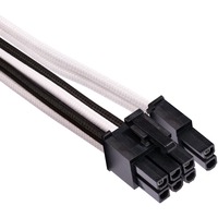 Corsair Premium Individually Sleeved PCIe Type 4 Gen 4, Câble en Y Blanc/Noir, 0,65 mètres, 2 pièces