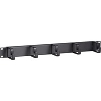 DSI Chemin de câbles métallique 1U 19 pouces 5 crochets - DS-1904, Gestion des câbles Noir, 483 x 75 x 45 mm