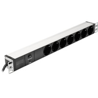 Digitus Bloc multiprises en aluminium avec protection contre les surcharges Noir