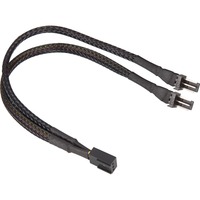 Sharkoon 3-Pin câble-Y, Câble en Y Noir, 0,2 mètres, Sleeve