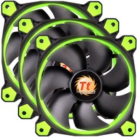 Thermaltake Riing 12 Boitier PC Ventilateur 12 cm Noir, Vert, Ventilateur de boîtier Vert, Ventilateur, 12 cm, 1500 tr/min, 24,6 dB, 40,6 cfm, 68,98 m³/h